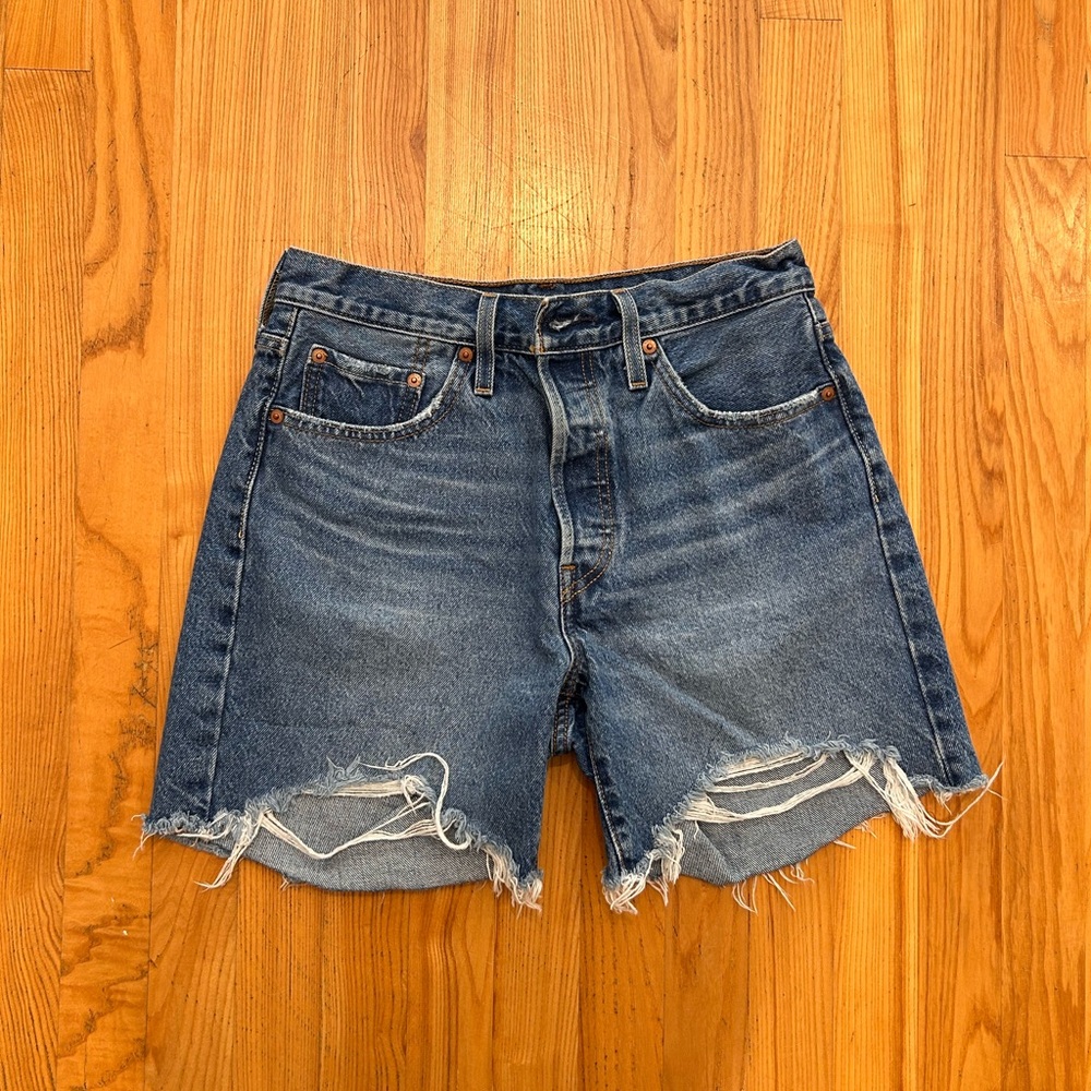 Levi's Distressed Blue Cutoff Jean Shorts